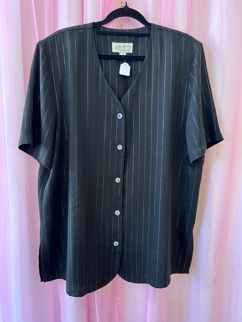 Vintage Black Pinstripe Shirt