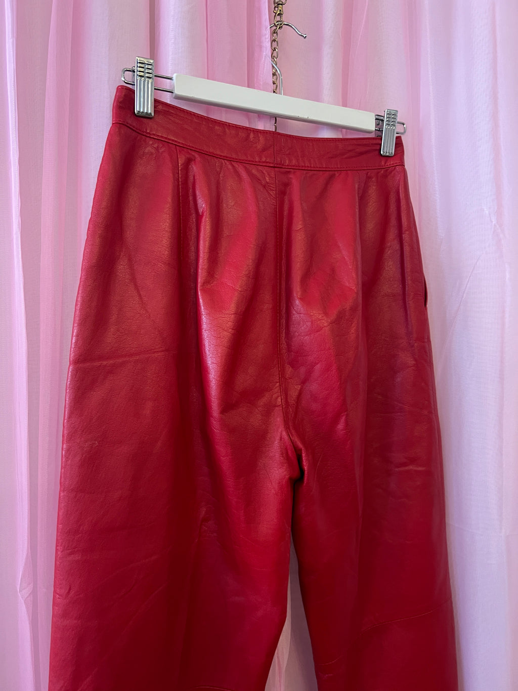 Vintage Red Leather Pants