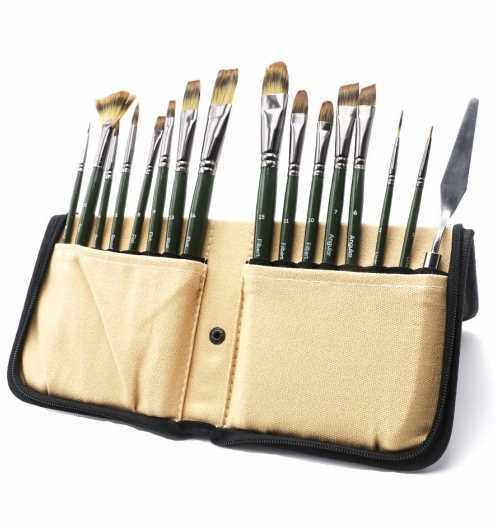 Brush Set With Easel Wallet