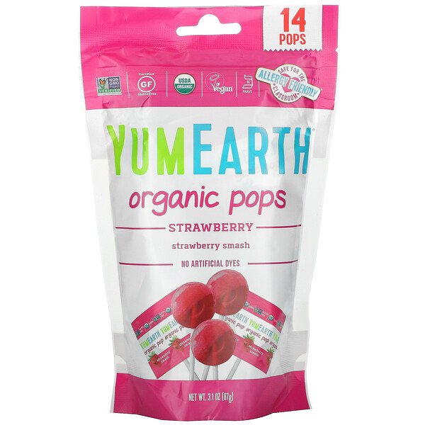 Yum Earth Organic Lollipops Strawberry