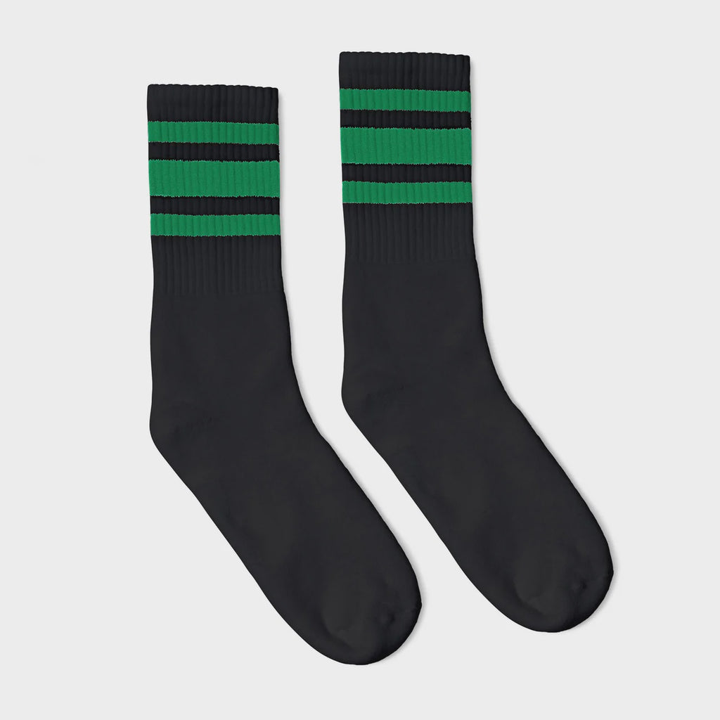 Socco Socks Black and Green Stripe