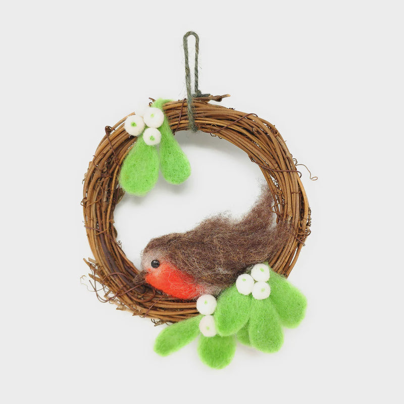 Puffin in a Hoop Needle Felt