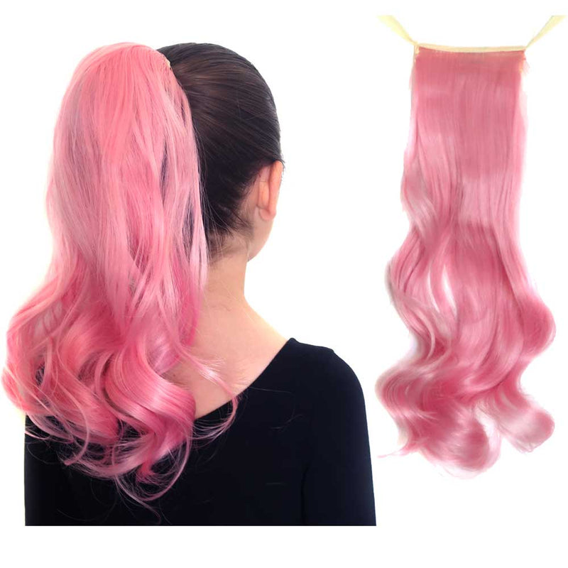 Ponytail Extension-Cotton Candy Pink