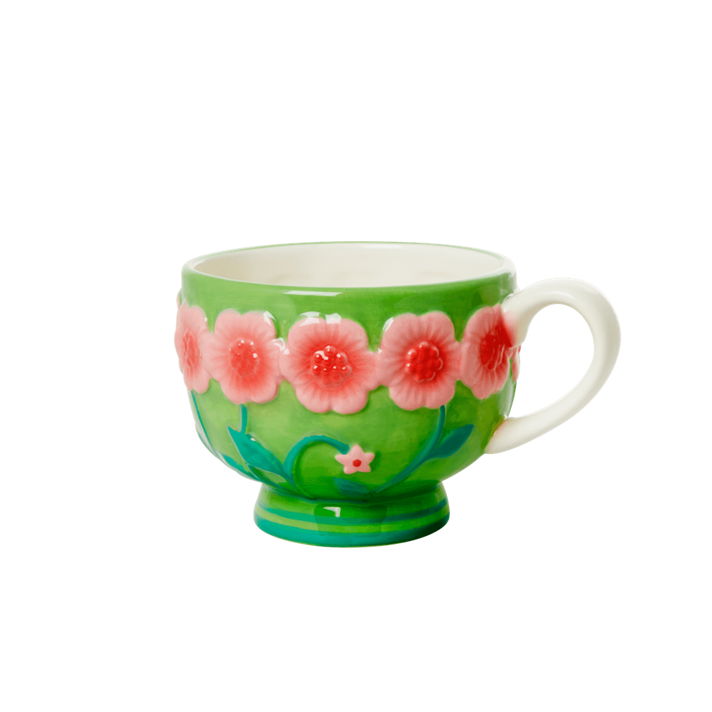 Ceramic Mug Green Flower