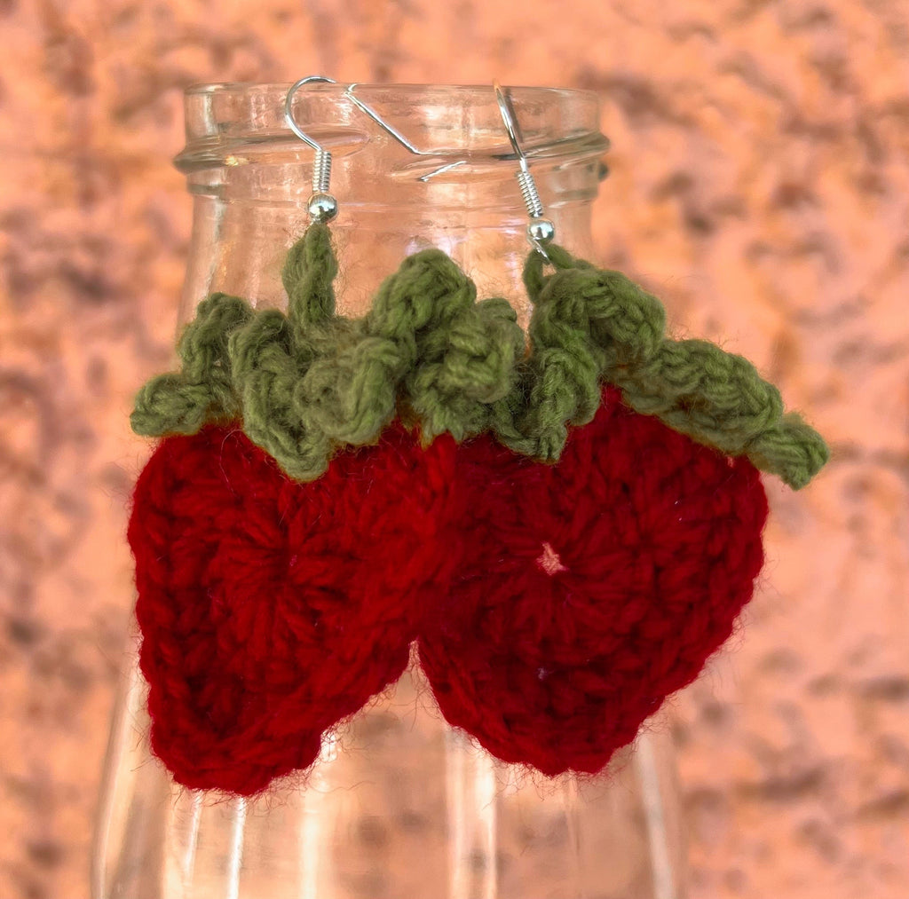 Crochet Earrings Strawberries