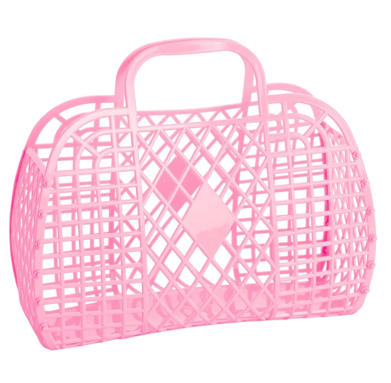 Retro Basket Neon Pink (transluscent) Small