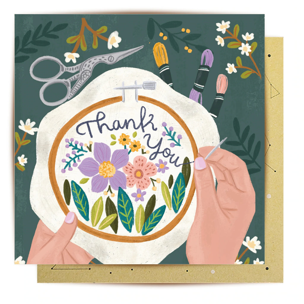 Card - Embroidered Thankyou