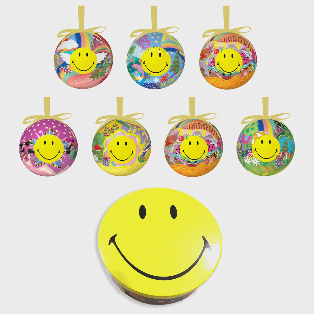 Smiley Baubles Set of 7