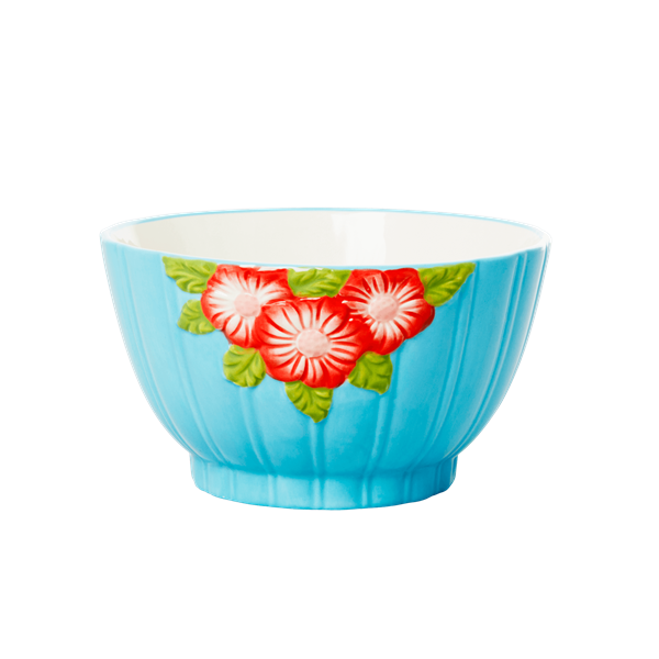 Ceramic Bowl Mint Flower